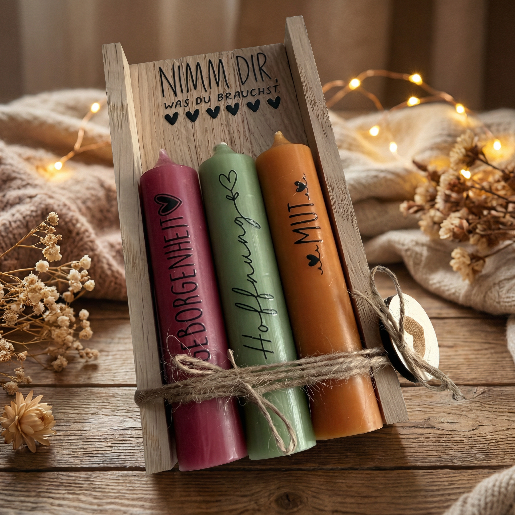 Kerzen-Geschenkset „Nimm dir, was du brauchst“