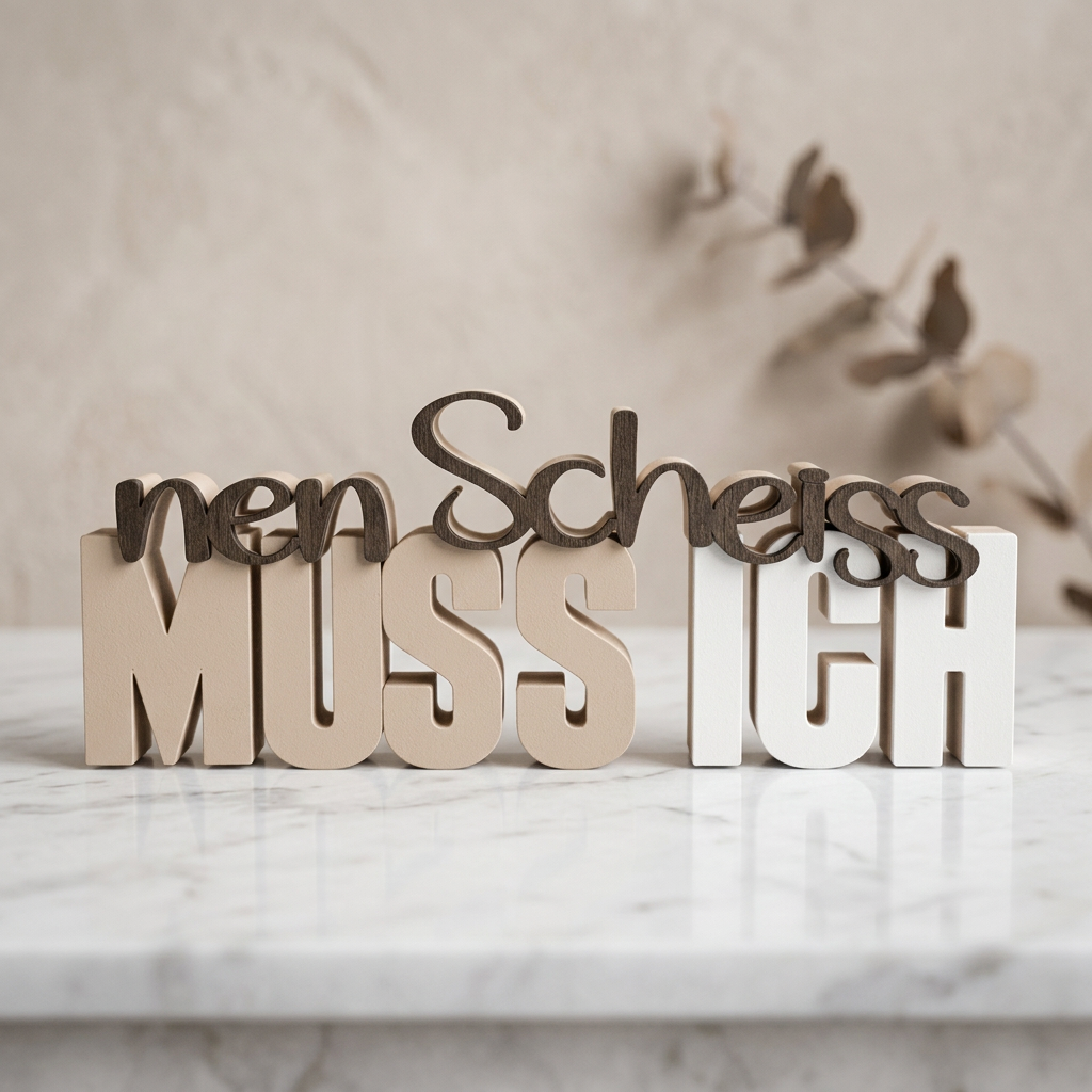 „Nen Scheiß muss ich“ – Humorvolle Deko mit Statement