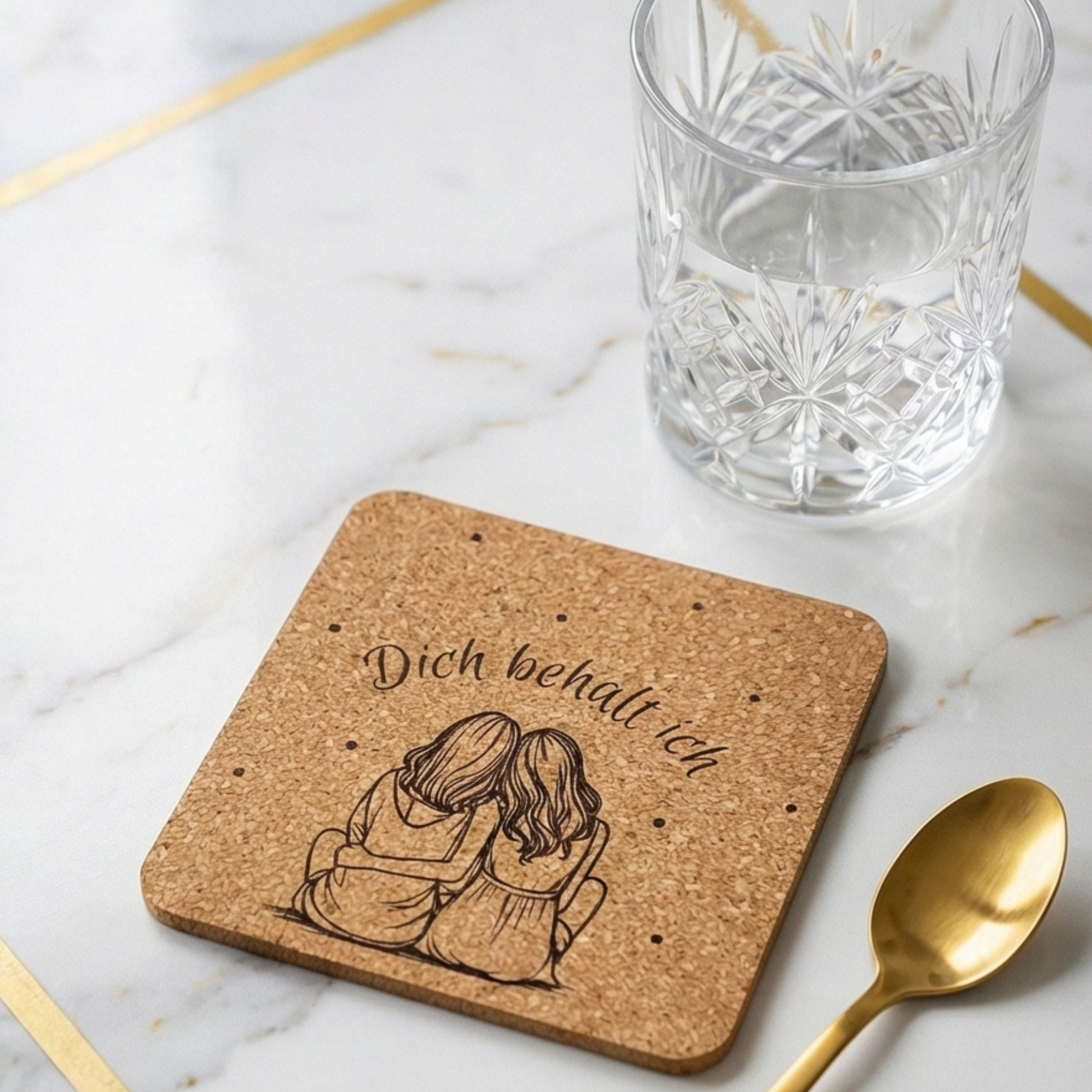 Dich behalt ich - Kork-Untersetzer – natürlich & stilvoll