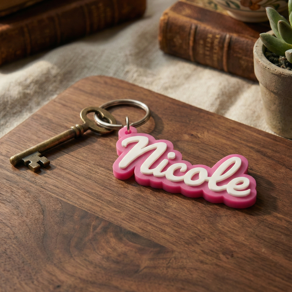 Personalisierter 3D-Namens-Schlüsselanhänger - Verschiedene Farben