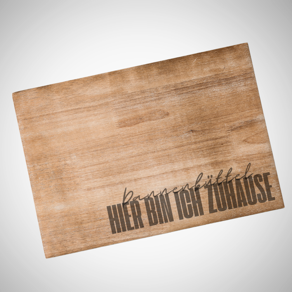 Frühstücksbrettchen „Hier bin ich zuhause – Wunschort“