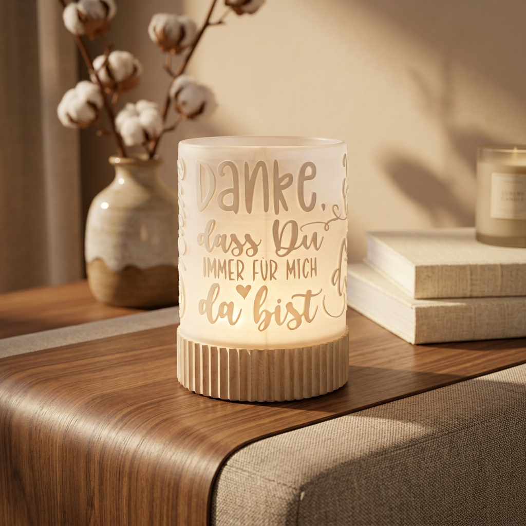Windlicht „Mama - Danke, dass du immer für mich da bist“ – Liebevolles Geschenk