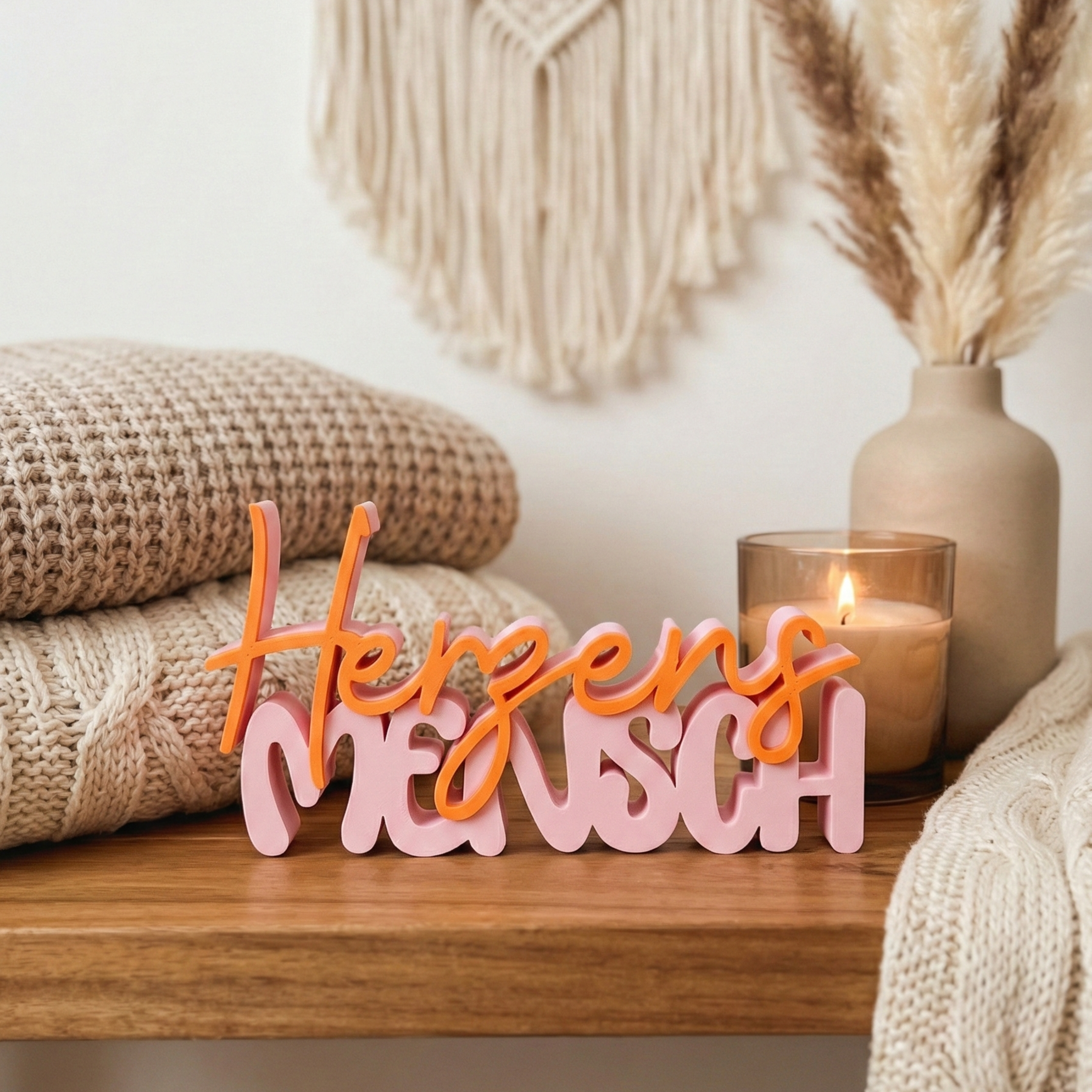 Herzensmensch – liebevoller Deko-Schriftzug zum Aufstellen