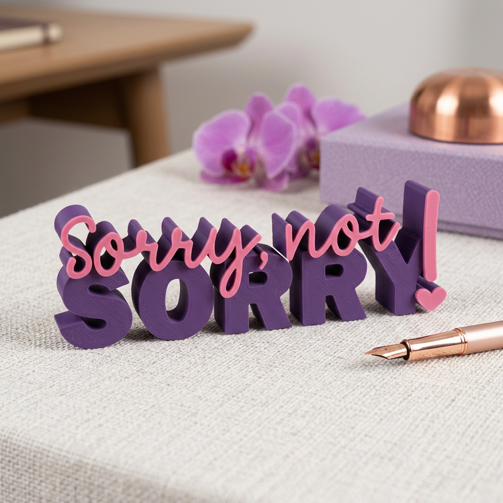Sorry, not Sorry – Moderner Deko-Schriftzug mit Statement