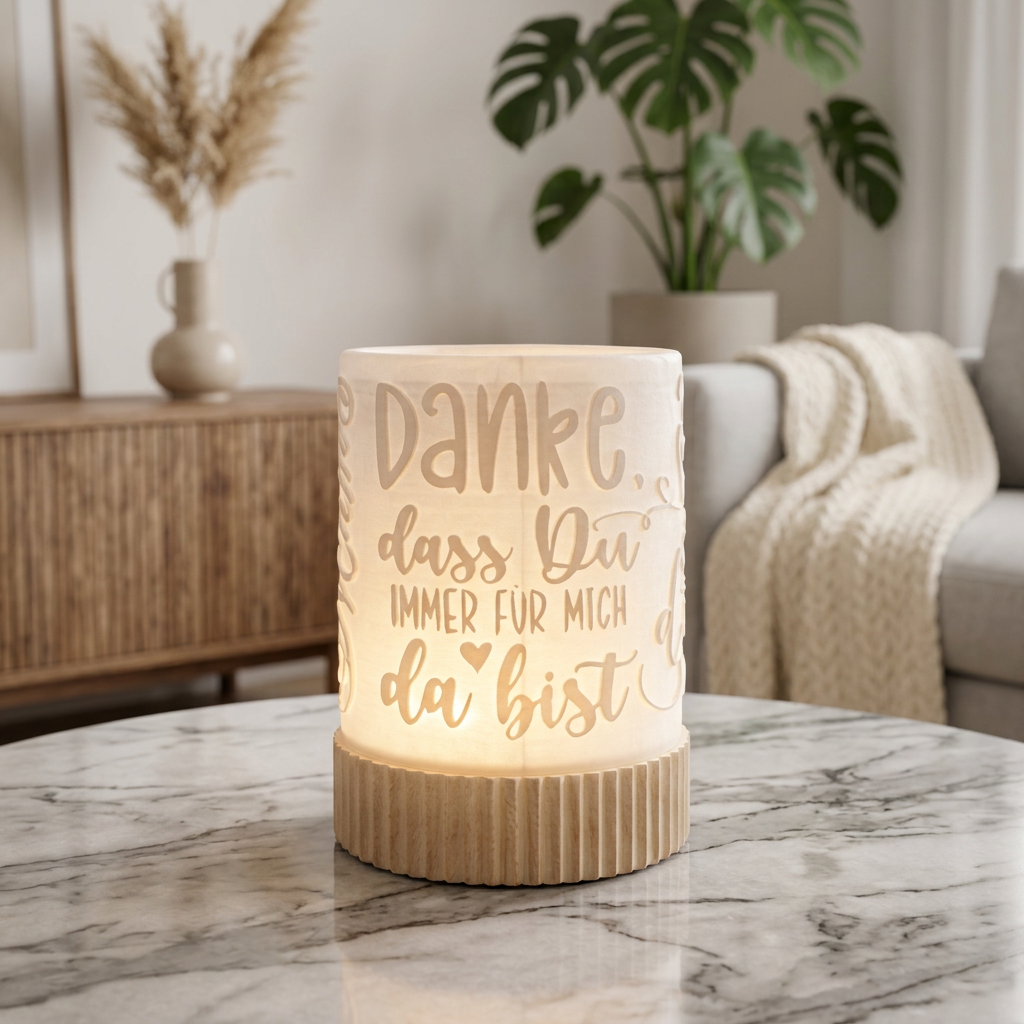 Windlicht „Mama - Danke, dass du immer für mich da bist“ – Liebevolles Geschenk