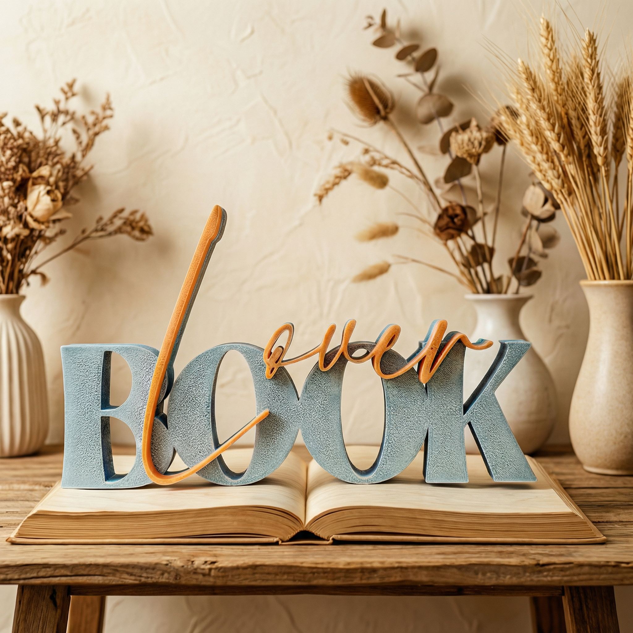 Book Lover – dekorativer Schriftzug für echte Bücherliebhaber