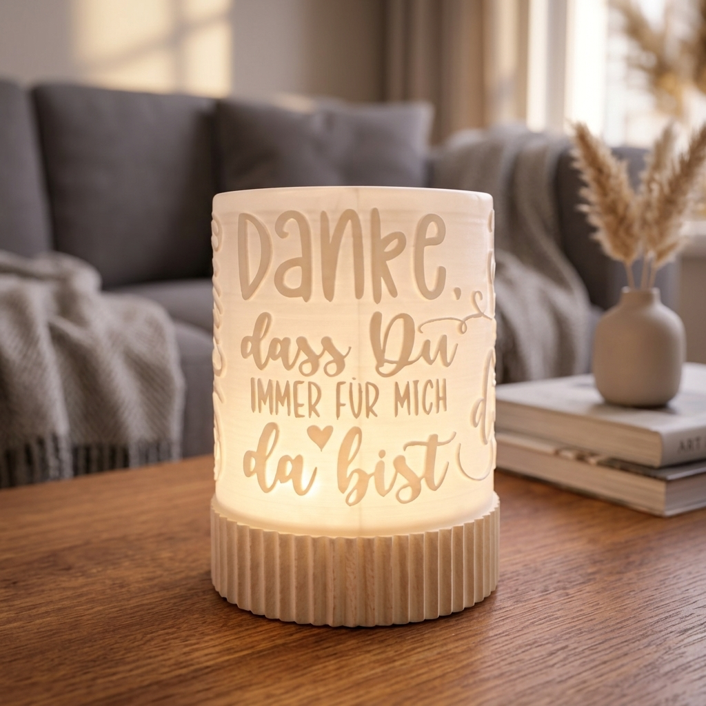 Windlicht „Mama - Danke, dass du immer für mich da bist“ – Liebevolles Geschenk