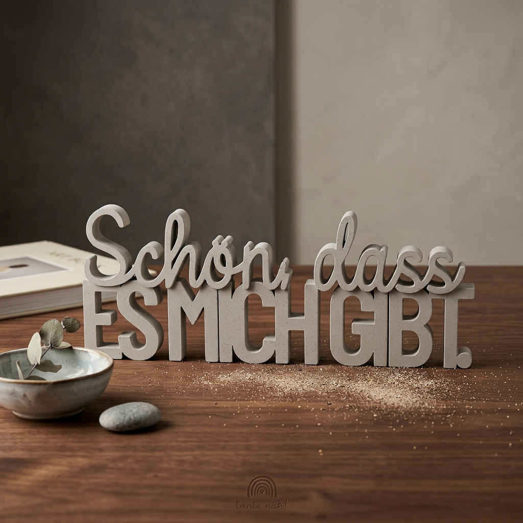 Schön, dass es mich gibt – Humorvoller Deko-Schriftzug mit Selbstliebe-Statement