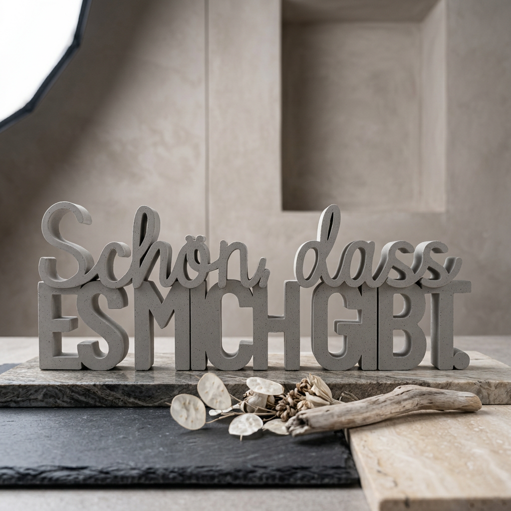 Schön, dass es mich gibt – Humorvoller Deko-Schriftzug mit Selbstliebe-Statement