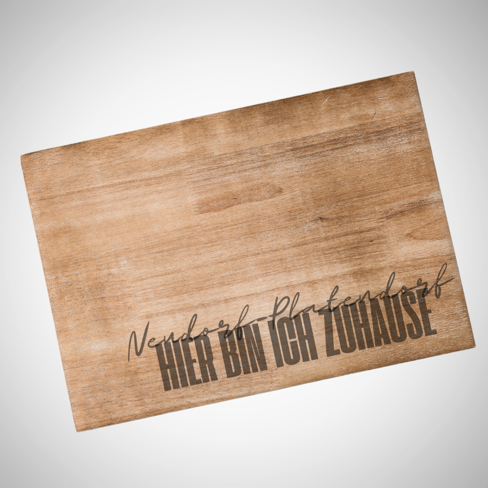 Frühstücksbrettchen „Hier bin ich zuhause – Wunschort“