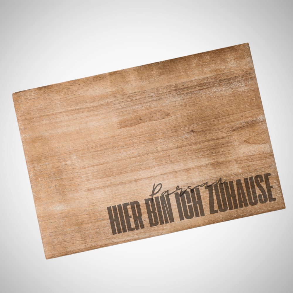 Frühstücksbrettchen „Hier bin ich zuhause – Wunschort“