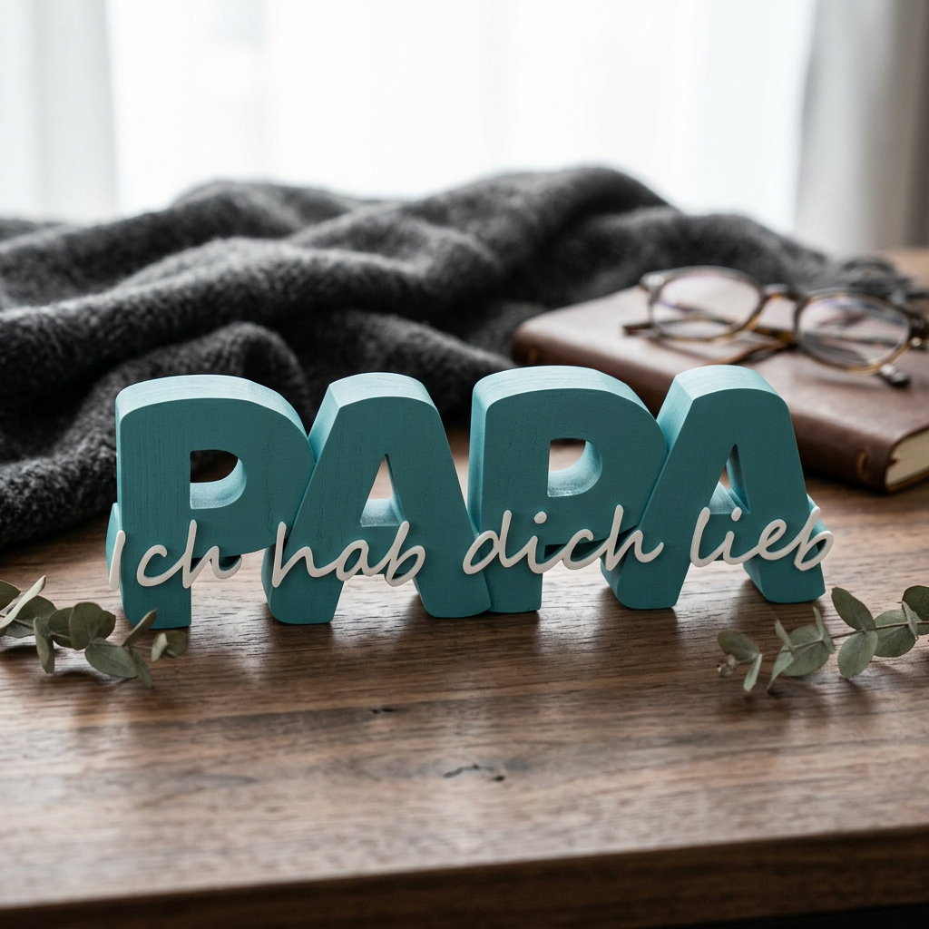 Papa – Ich hab dich lieb | Dekoschriftzug mit liebevoller Botschaft