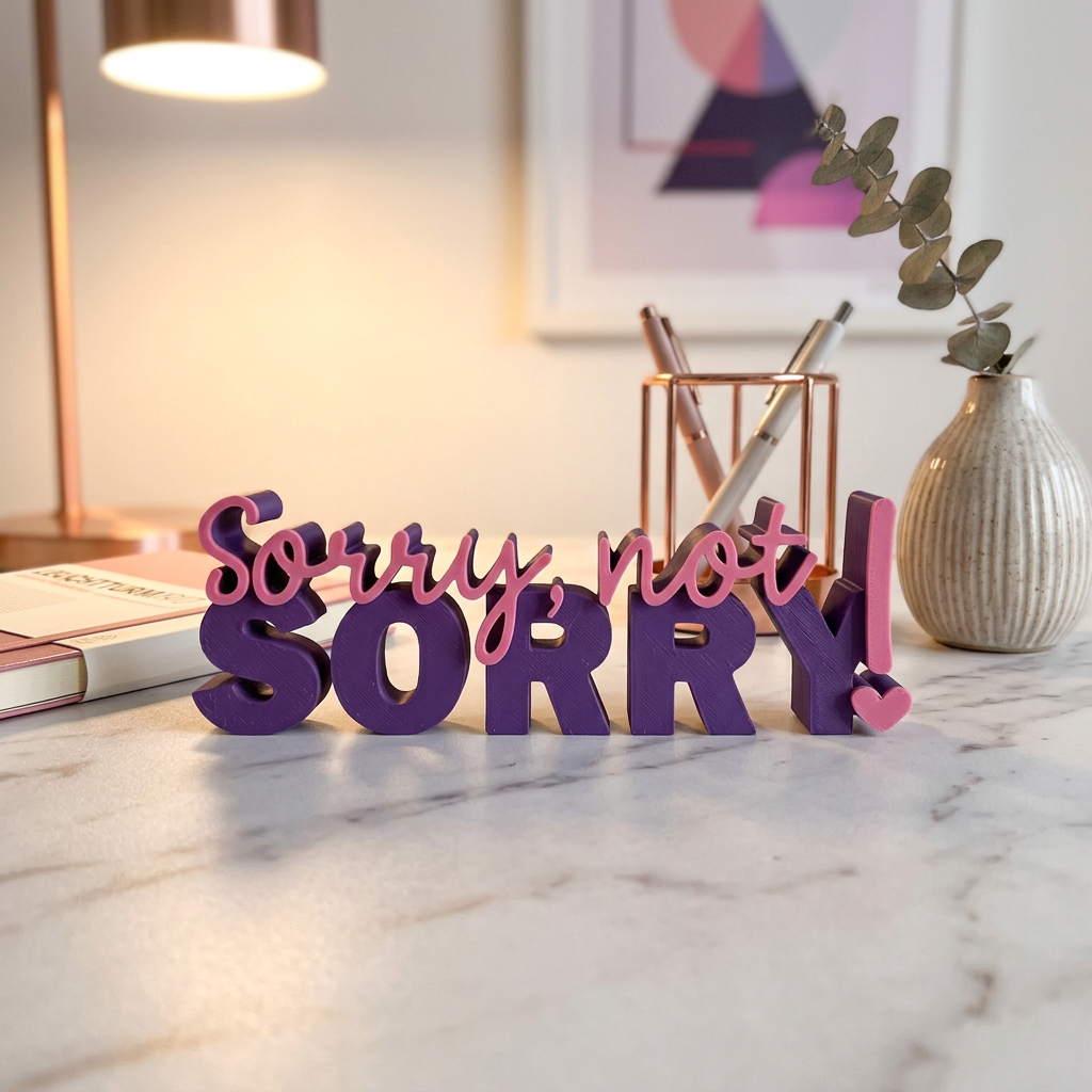 Sorry, not Sorry – Moderner Deko-Schriftzug mit Statement