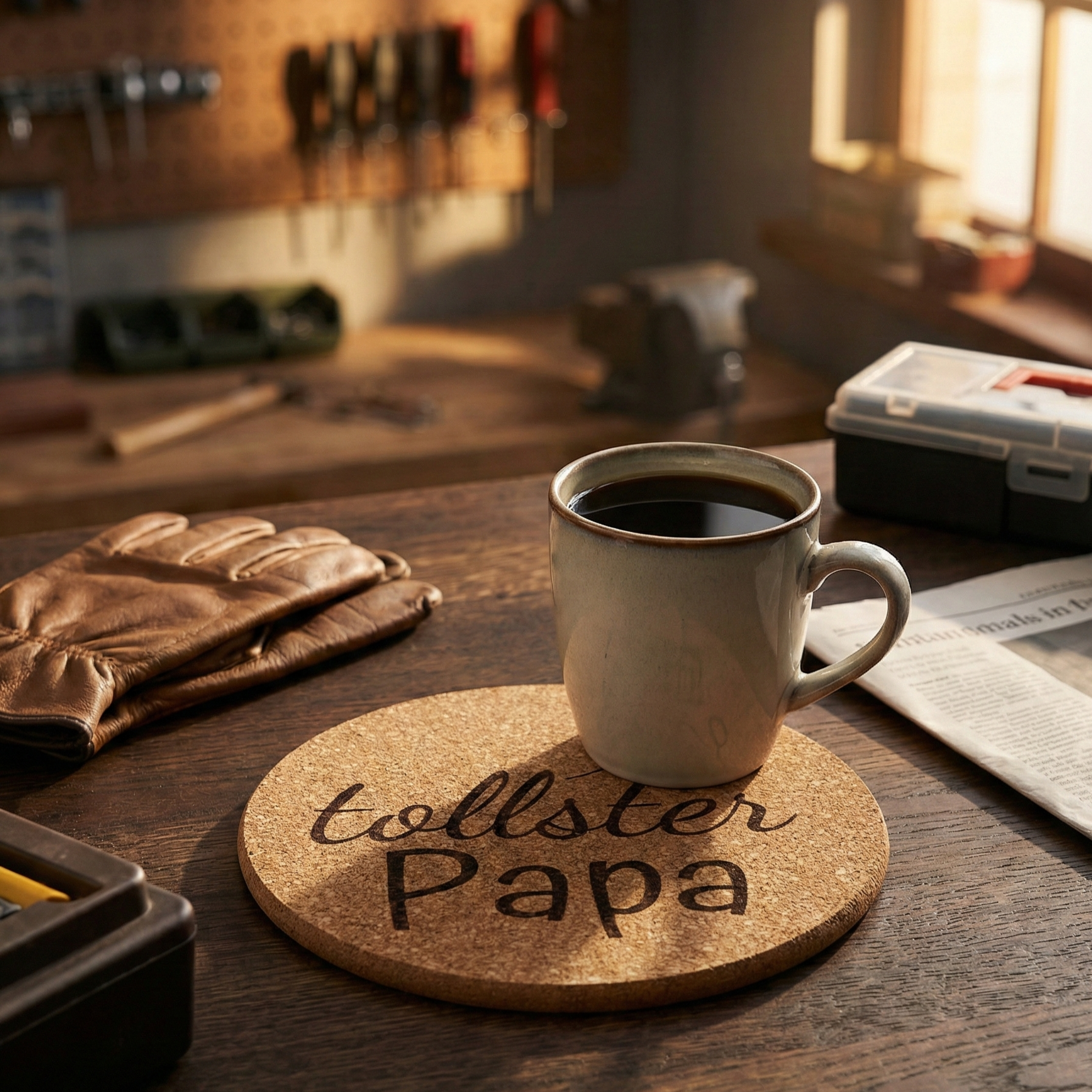 Tollster Papa - Kork-Untersetzer – natürlich & stilvoll