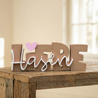 Deko-Schriftzug „Hasen Liebe“ – moderner 3D Aufsteller mit Herz