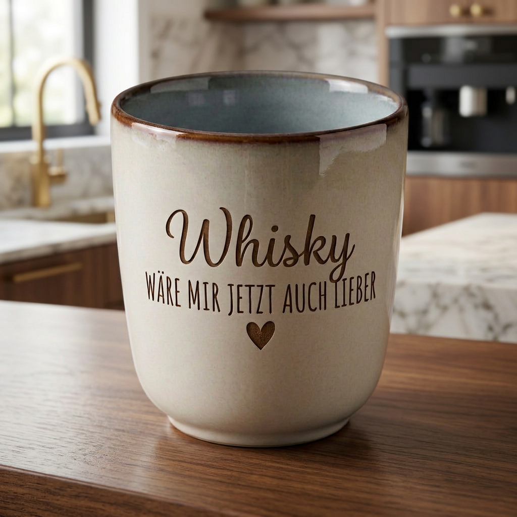 Keramikbecher „Whisky wäre mir jetzt auch lieber“ – stilvoll & ausdrucksstark