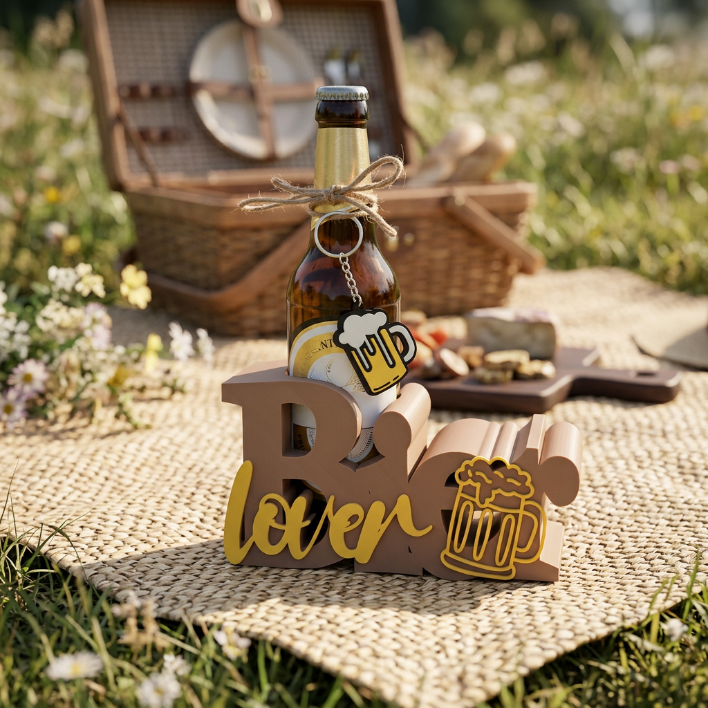 Bier Lover Getränkehalter Set – rustikale Überraschung für Bierfreunde