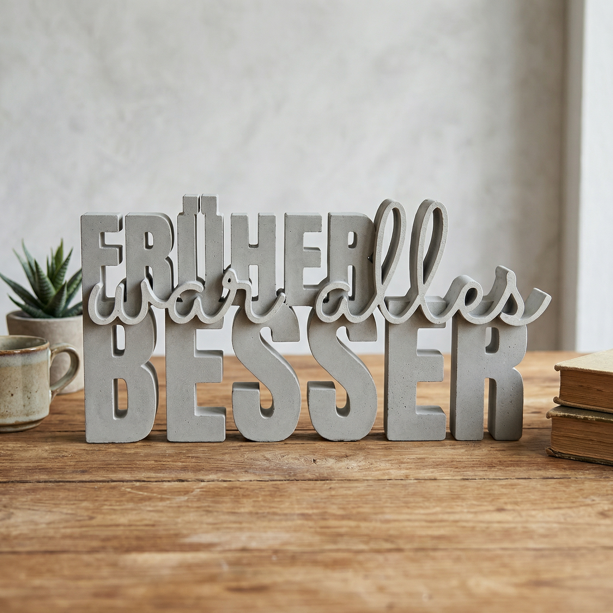 Dekoschriftzug „Früher war alles besser“ – Nostalgie zum Aufstellen mit Herz