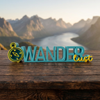 Wanderlust – Dekorativer Schriftzug für Reise- und Naturfans