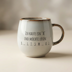 Statement-Tasse „Ich kaufe ein A – H_A_LTSMAUL“ | Lustige Keramiktasse mit Wortspiel