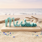 Meer verliebt – Maritimer Dekoschriftzug im Strand-Design