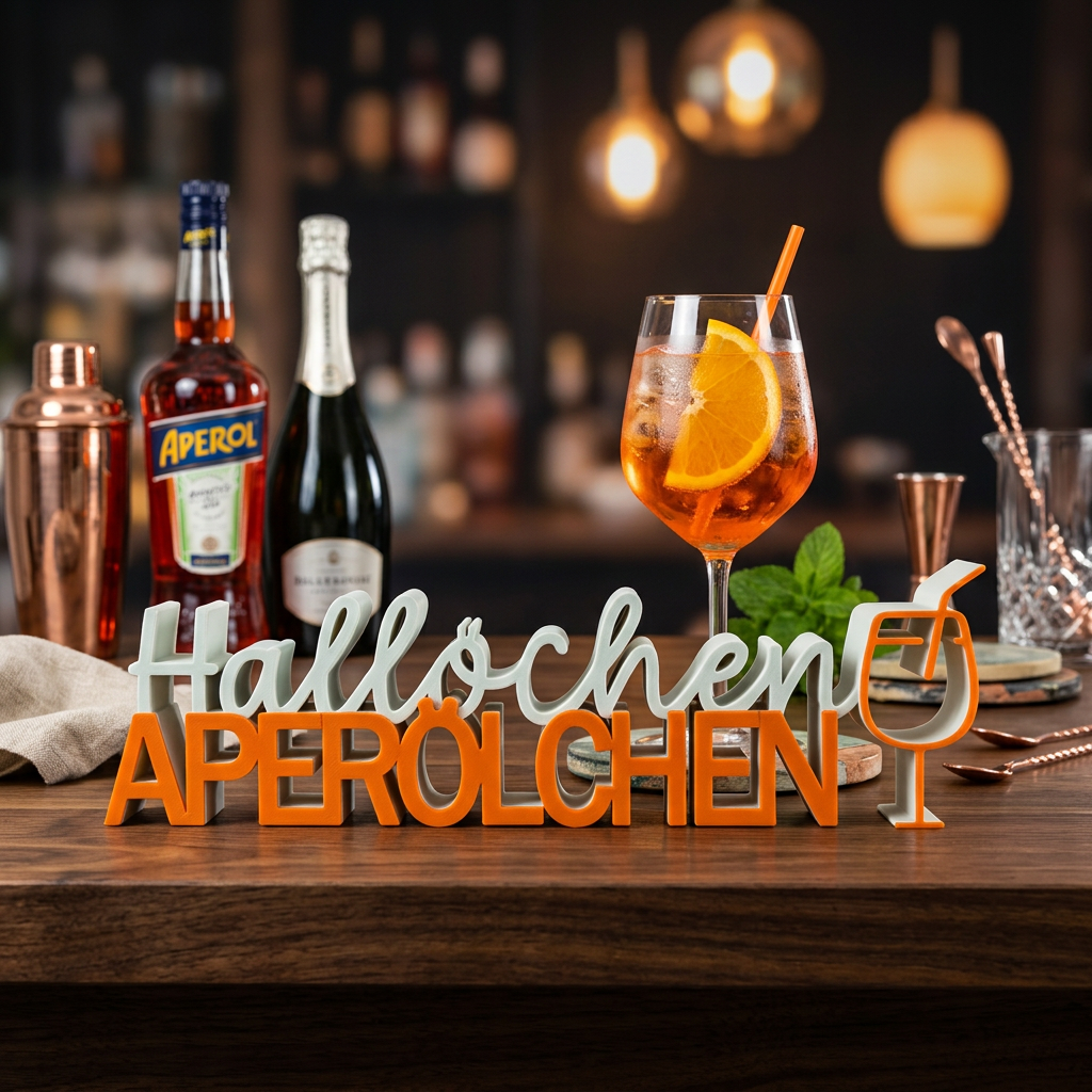 Hallöchen Aperölchen – Humorvoller Deko-Schriftzug für Aperol-Fans