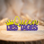 Deko-Schriftzug „Queen des Tages“ – dekorativer Aufsteller im modernen Lettering-Stil