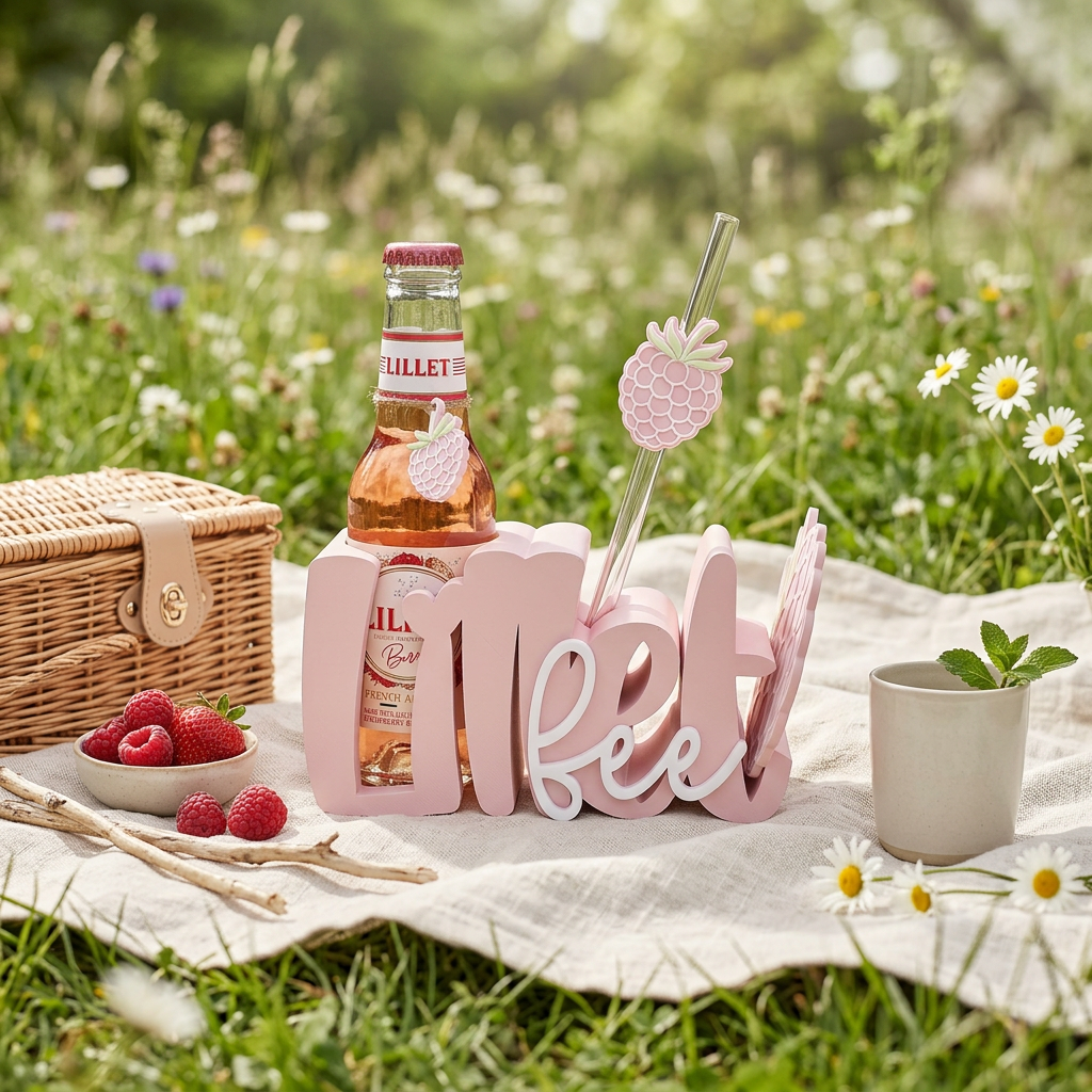 Lillet Getränkehalter Set – stilvoll in Rosa