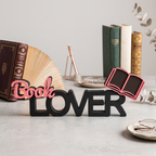 Book Lover – Stylischer Deko-Schriftzug für Bücherliebhaber
