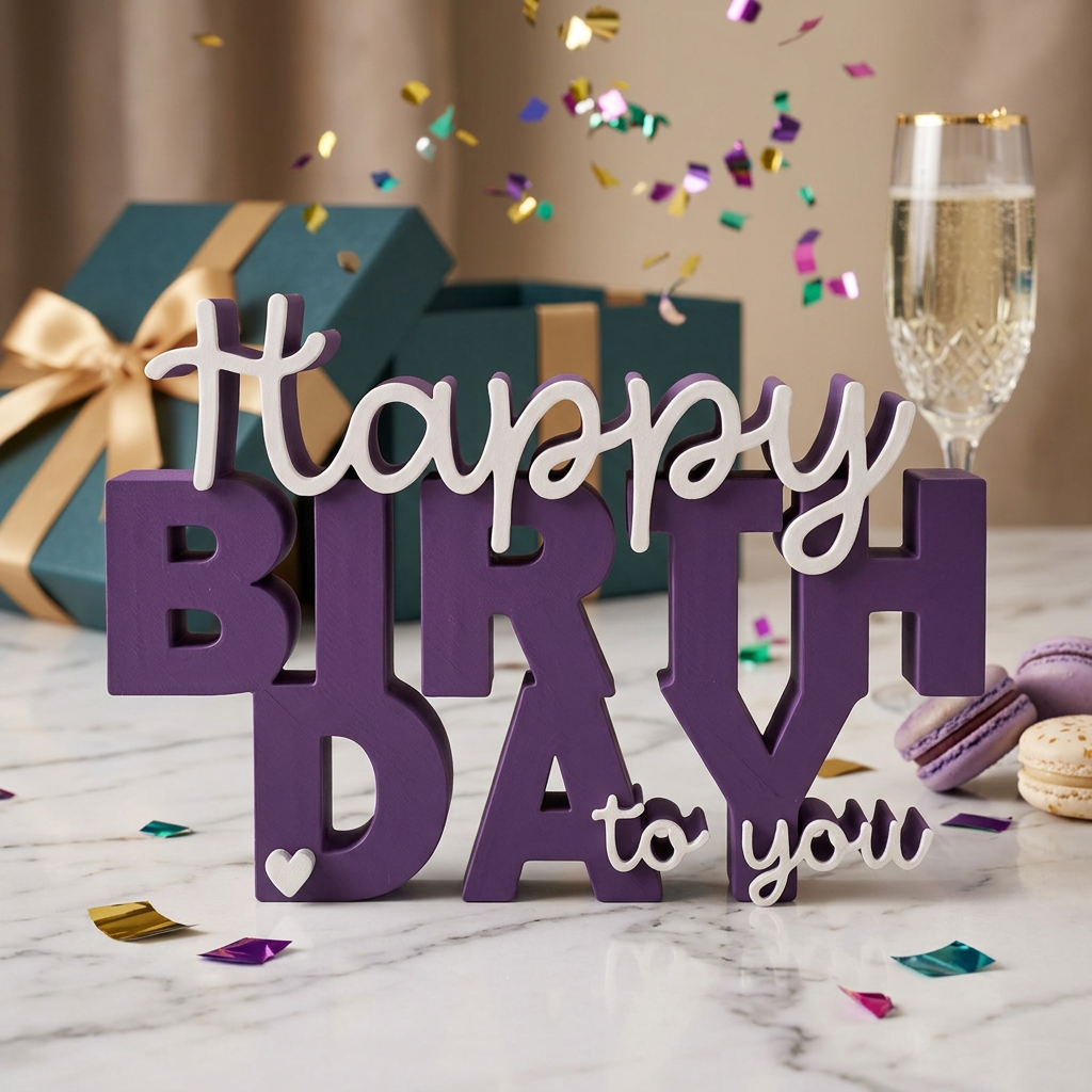 Happy Birthday to You – Dekorativer Geburtstags-Schriftzug