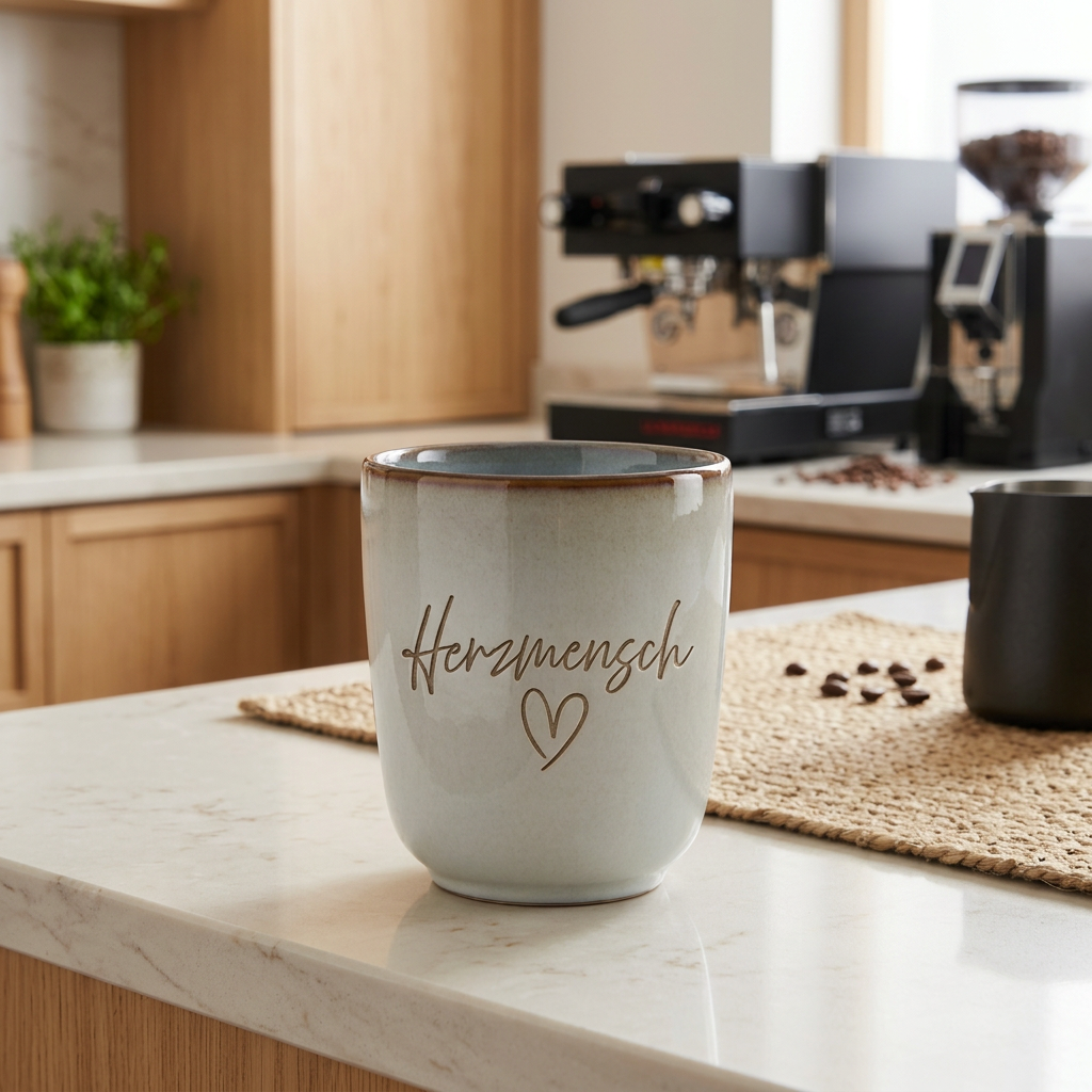 Keramikbecher „Herzmensch“ – liebevolle Geschenkidee
