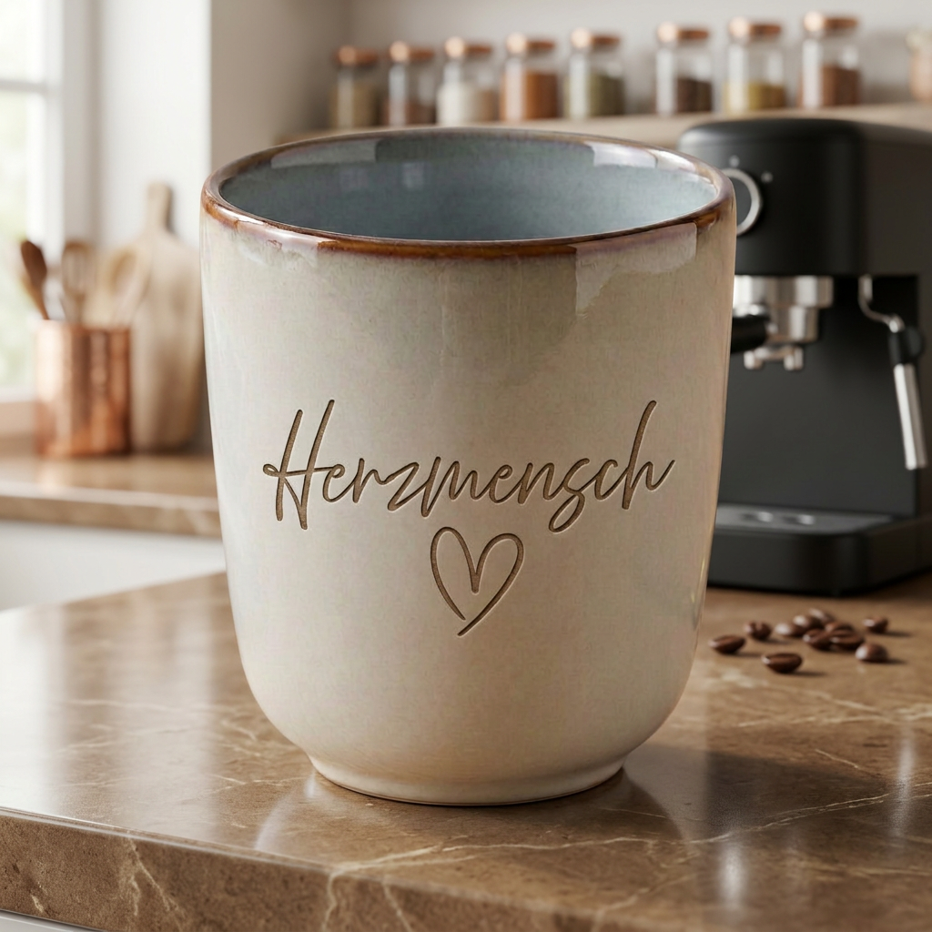Keramikbecher „Herzmensch“ – liebevolle Geschenkidee
