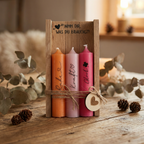 Kerzen-Set „Nimm dir, was du brauchst“ – Dekorahmen mit drei Wunschkerzen