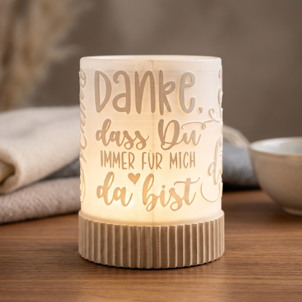 Windlicht „Mama - Danke, dass du immer für mich da bist“ – Liebevolles Geschenk