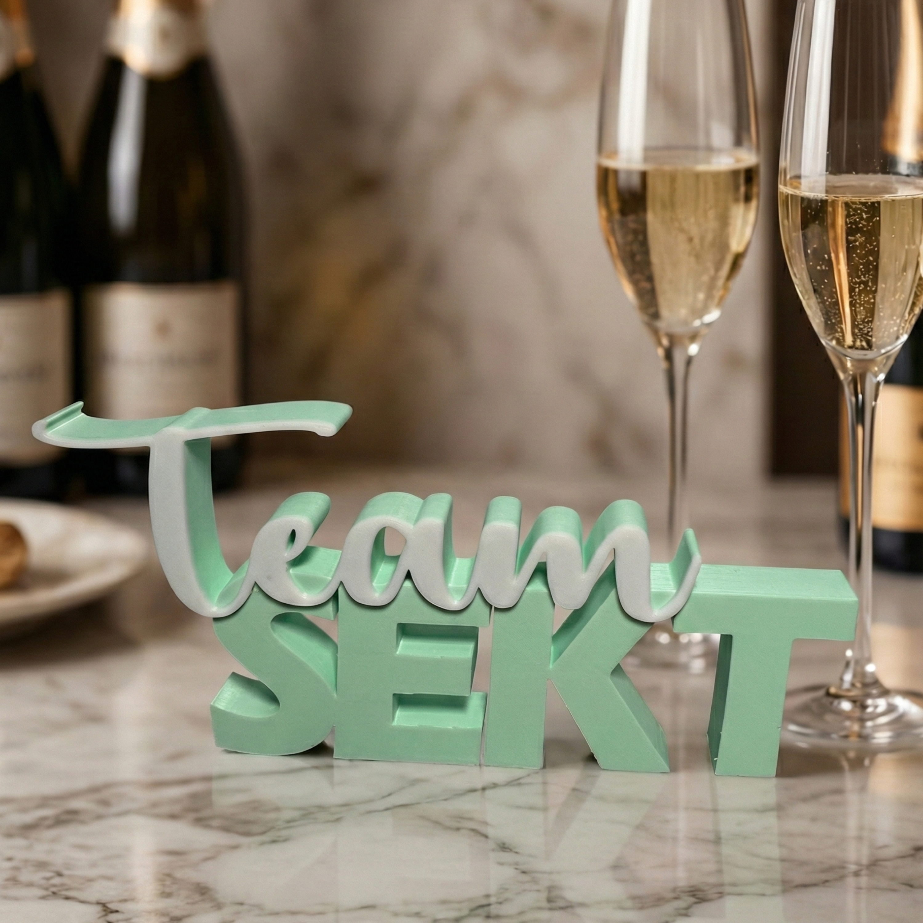Team Sekt – stilvoller Deko-Schriftzug für besondere Anlässe