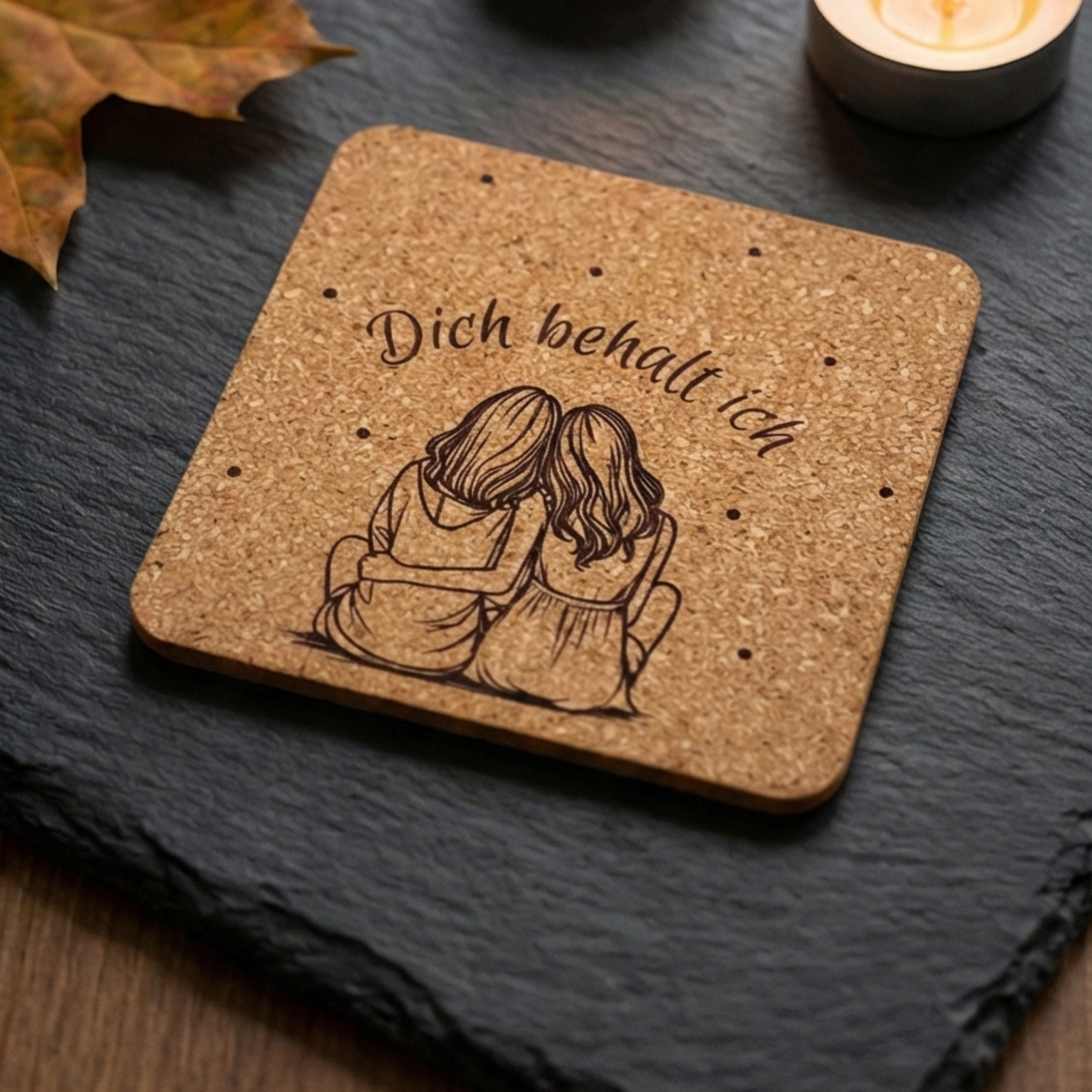 Dich behalt ich - Kork-Untersetzer – natürlich & stilvoll