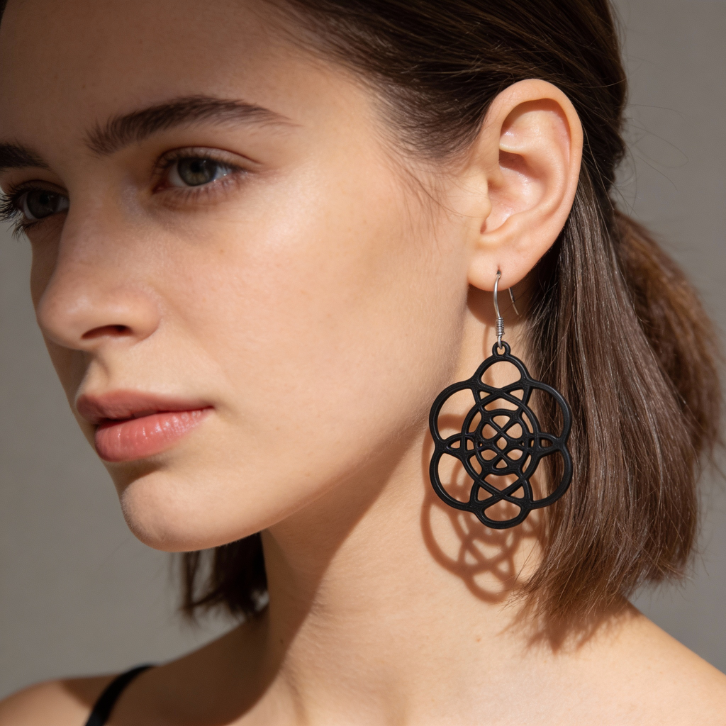 Geometrische Blüten-Ohrringe – Leichte Statement Pieces aus PLA+