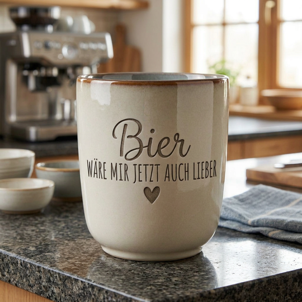Keramikbecher „Bier wäre mir jetzt auch lieber“ – für echte Genießer