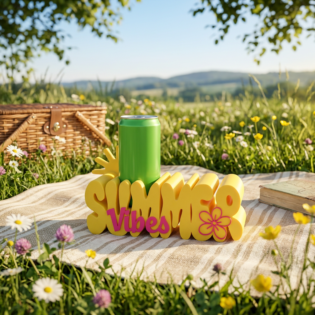 „Summer Vibes“ Getränkehalter Set – sonnige Überraschung in Gelb und Pink