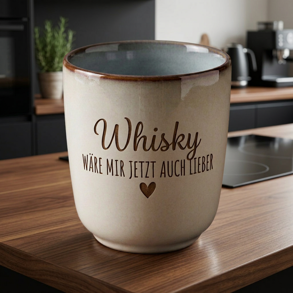 Keramikbecher „Whisky wäre mir jetzt auch lieber“ – stilvoll & ausdrucksstark