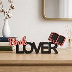 Book Lover – Stylischer Deko-Schriftzug für Bücherliebhaber
