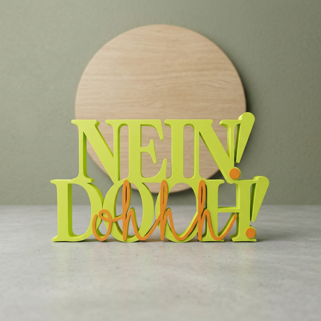 NEIN DOCH OH! – Dekoschriftzug aus 3D-Druck