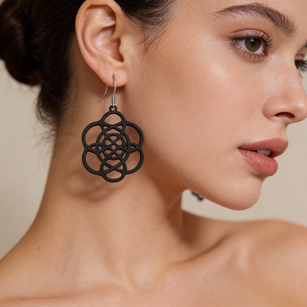 Geometrische Blüten-Ohrringe – Leichte Statement Pieces aus PLA+