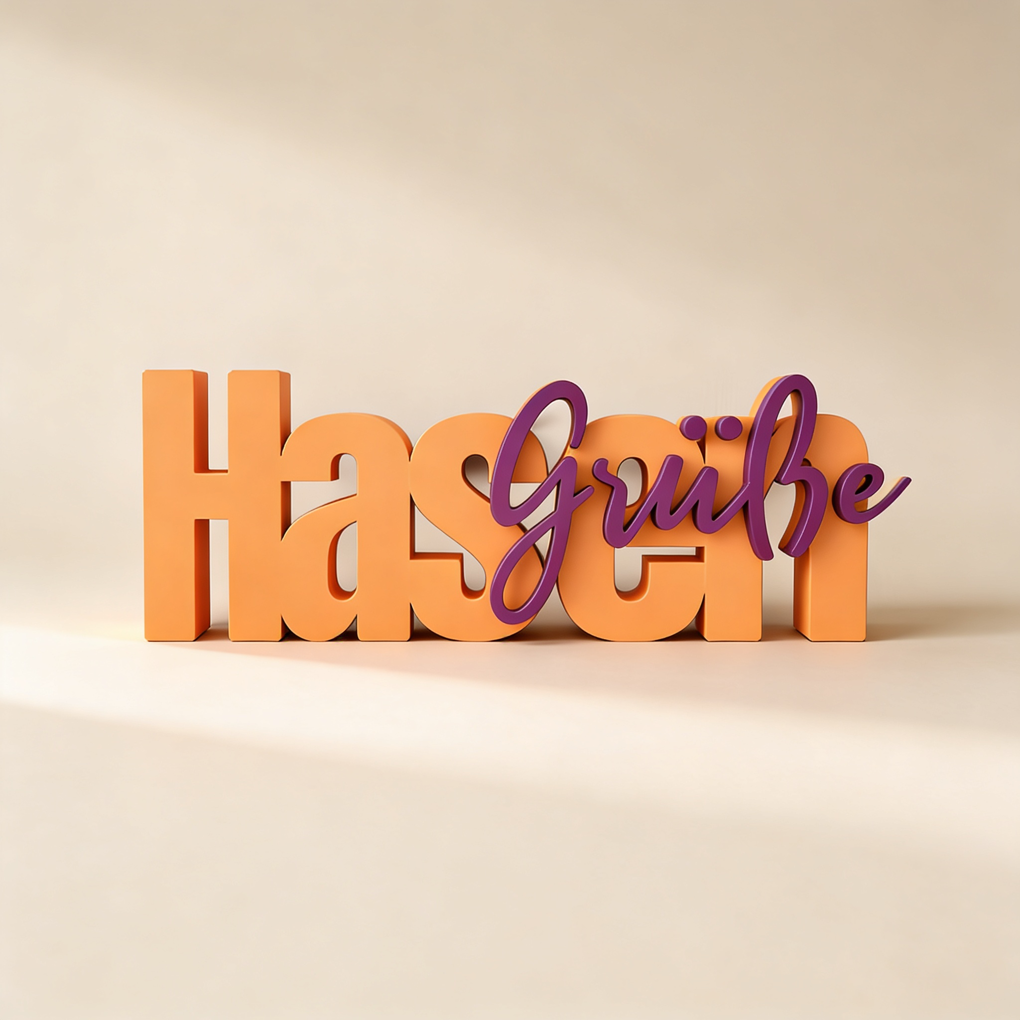 Hasen Grüße – dekorativer 3D-Schriftzug