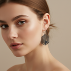 Abstrakte Hexagon-Ohrringe – Architektur trifft Schmuckdesign