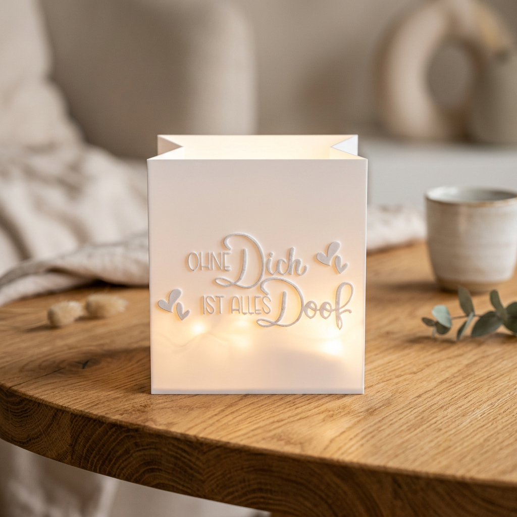 Ohne dich ist alles doof – Windlicht mit liebevoller Botschaft