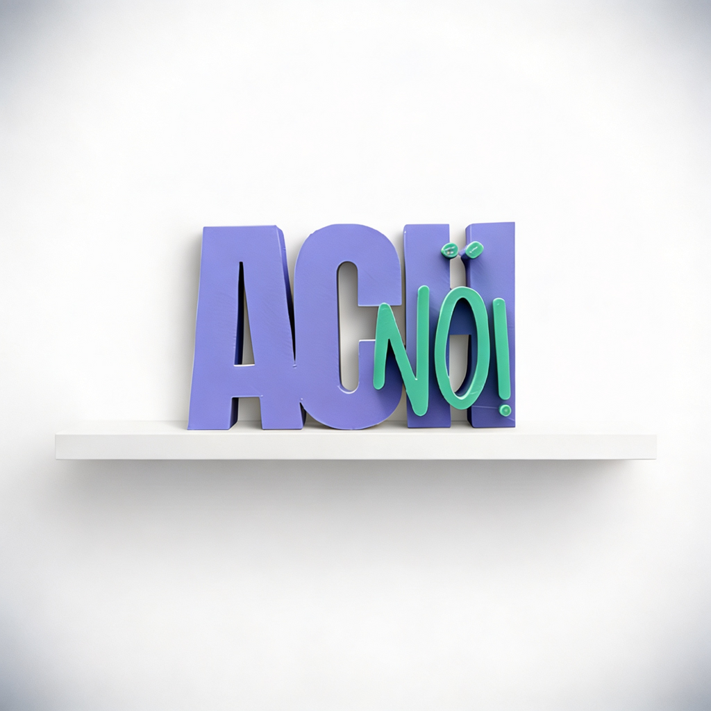 Schriftzug „ACH NÖ!“ – Freche Statement-Deko aus PLA+ | Moderner Hingucker