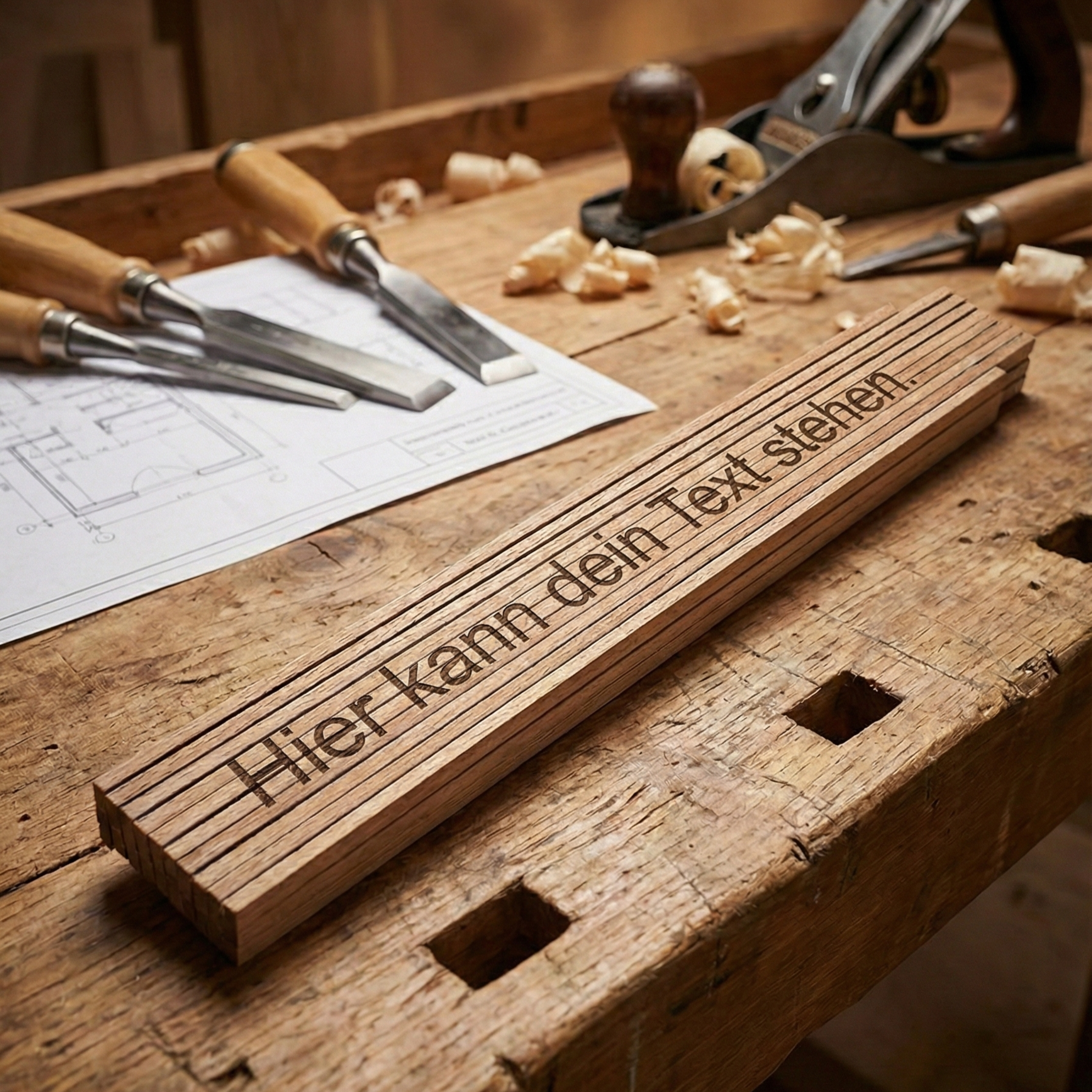 Personalisierter Holz-Zollstock mit Wunschgravur