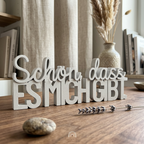 Schön, dass es mich gibt – Humorvoller Deko-Schriftzug mit Selbstliebe-Statement