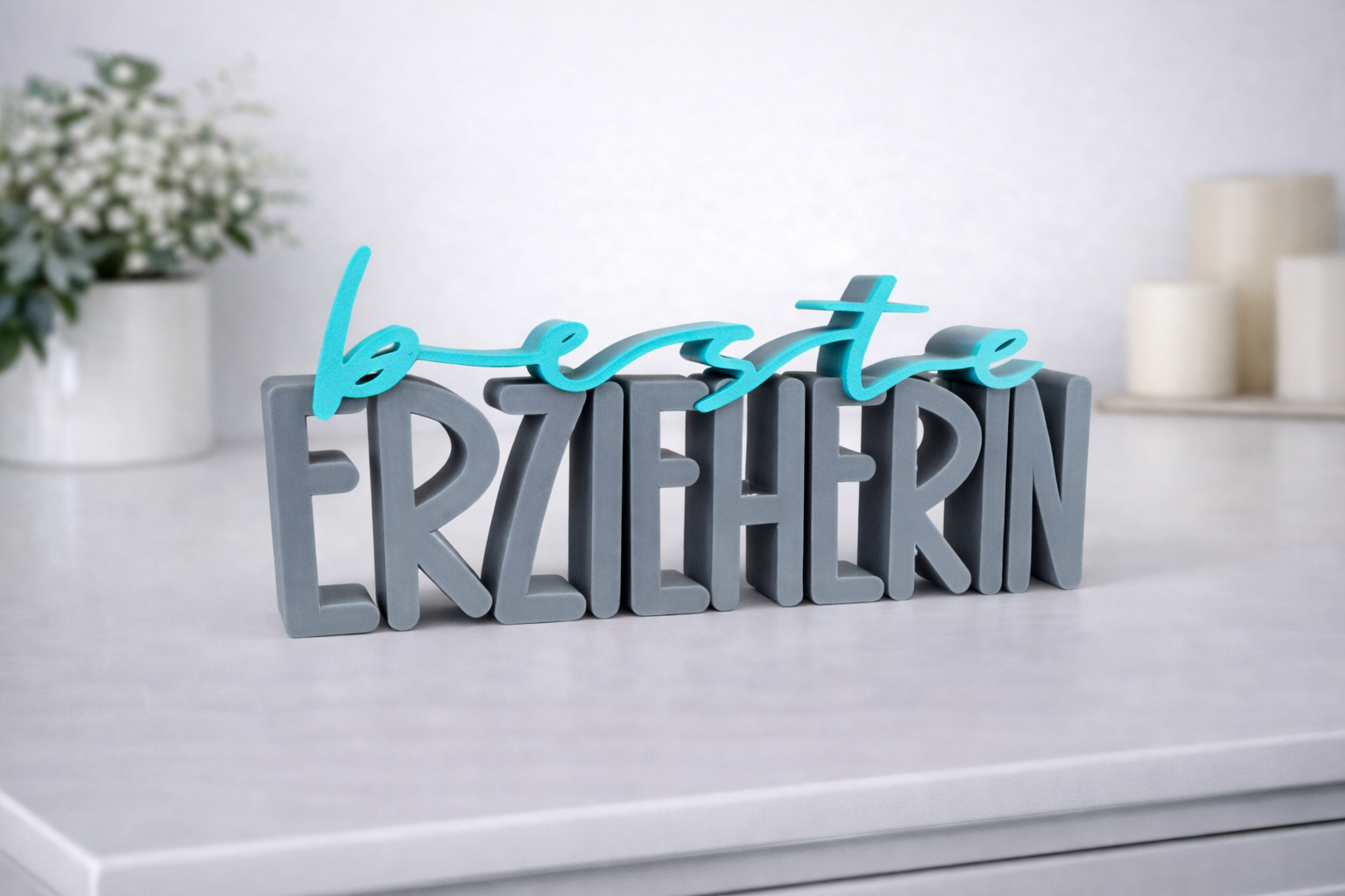 Beste Erzieherin Schriftzug